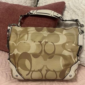 Tan/Gold/Cream Coach Bag.